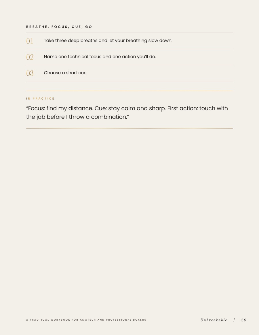 Page 26: the before-sparring routine with a worked example